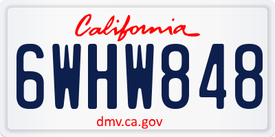 CA license plate 6WHW848