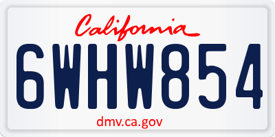 CA license plate 6WHW854