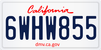 CA license plate 6WHW855