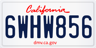 CA license plate 6WHW856