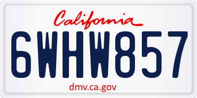 CA license plate 6WHW857