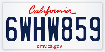 CA license plate 6WHW859