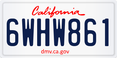 CA license plate 6WHW861