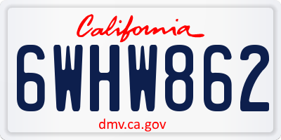 CA license plate 6WHW862