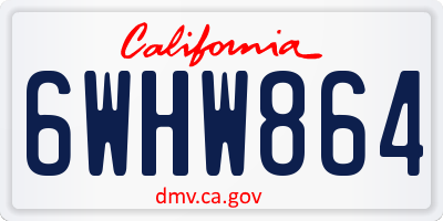 CA license plate 6WHW864