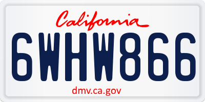 CA license plate 6WHW866