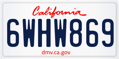 CA license plate 6WHW869