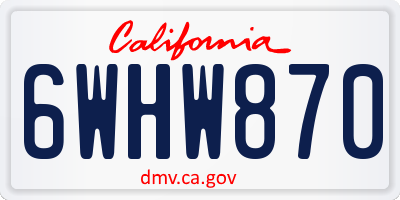 CA license plate 6WHW870