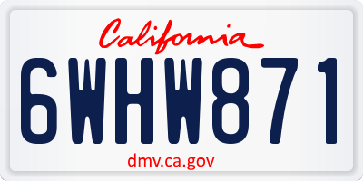 CA license plate 6WHW871