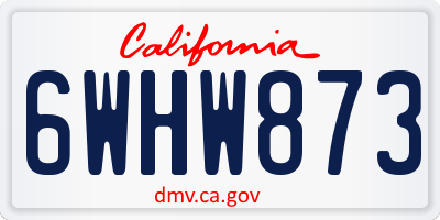 CA license plate 6WHW873