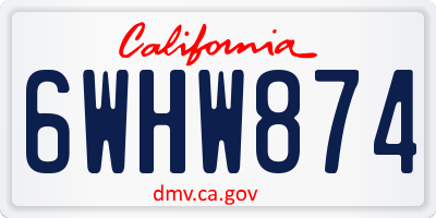 CA license plate 6WHW874