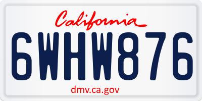 CA license plate 6WHW876