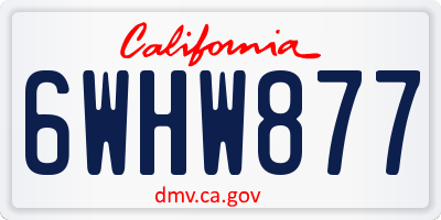 CA license plate 6WHW877