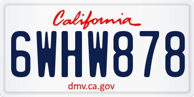 CA license plate 6WHW878