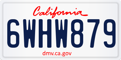 CA license plate 6WHW879