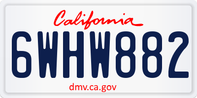 CA license plate 6WHW882
