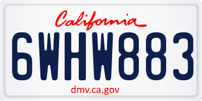 CA license plate 6WHW883