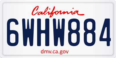 CA license plate 6WHW884