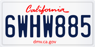 CA license plate 6WHW885