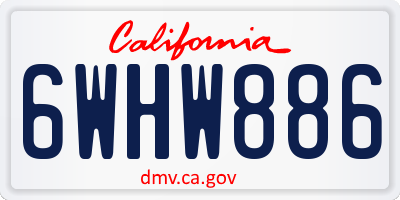 CA license plate 6WHW886