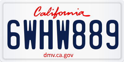 CA license plate 6WHW889