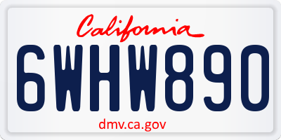 CA license plate 6WHW890