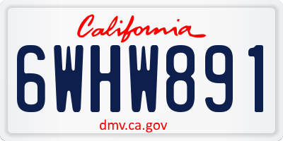 CA license plate 6WHW891