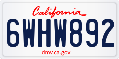 CA license plate 6WHW892