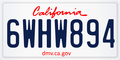 CA license plate 6WHW894