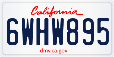 CA license plate 6WHW895
