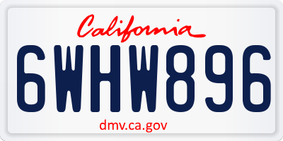 CA license plate 6WHW896