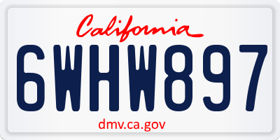 CA license plate 6WHW897