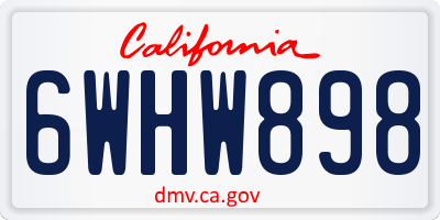 CA license plate 6WHW898