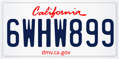 CA license plate 6WHW899