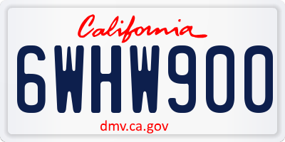 CA license plate 6WHW900