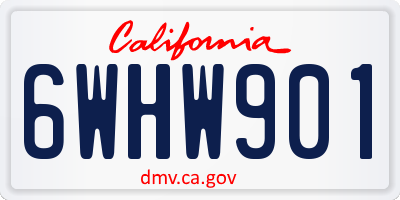 CA license plate 6WHW901