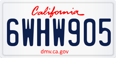 CA license plate 6WHW905
