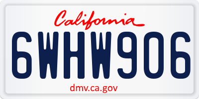 CA license plate 6WHW906