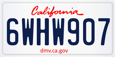 CA license plate 6WHW907