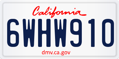 CA license plate 6WHW910