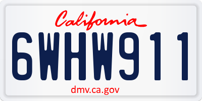 CA license plate 6WHW911