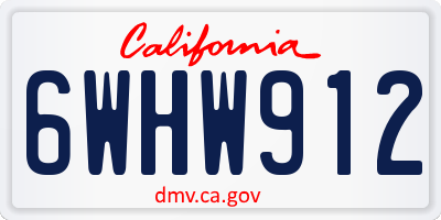 CA license plate 6WHW912