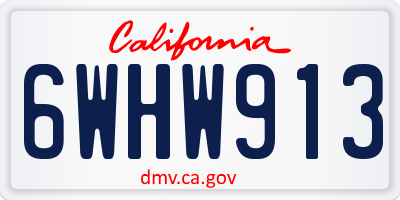 CA license plate 6WHW913