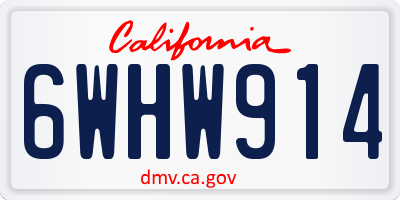 CA license plate 6WHW914