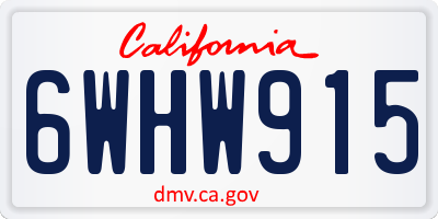 CA license plate 6WHW915