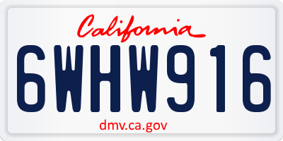 CA license plate 6WHW916