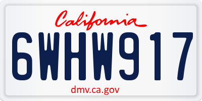 CA license plate 6WHW917