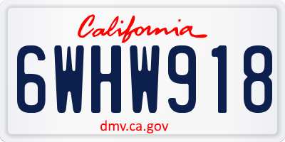 CA license plate 6WHW918