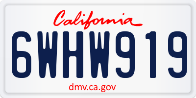 CA license plate 6WHW919