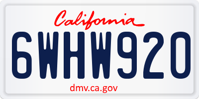 CA license plate 6WHW920